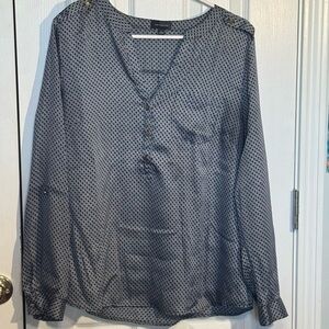 The Limited Navy Geometric Button Down Shirt